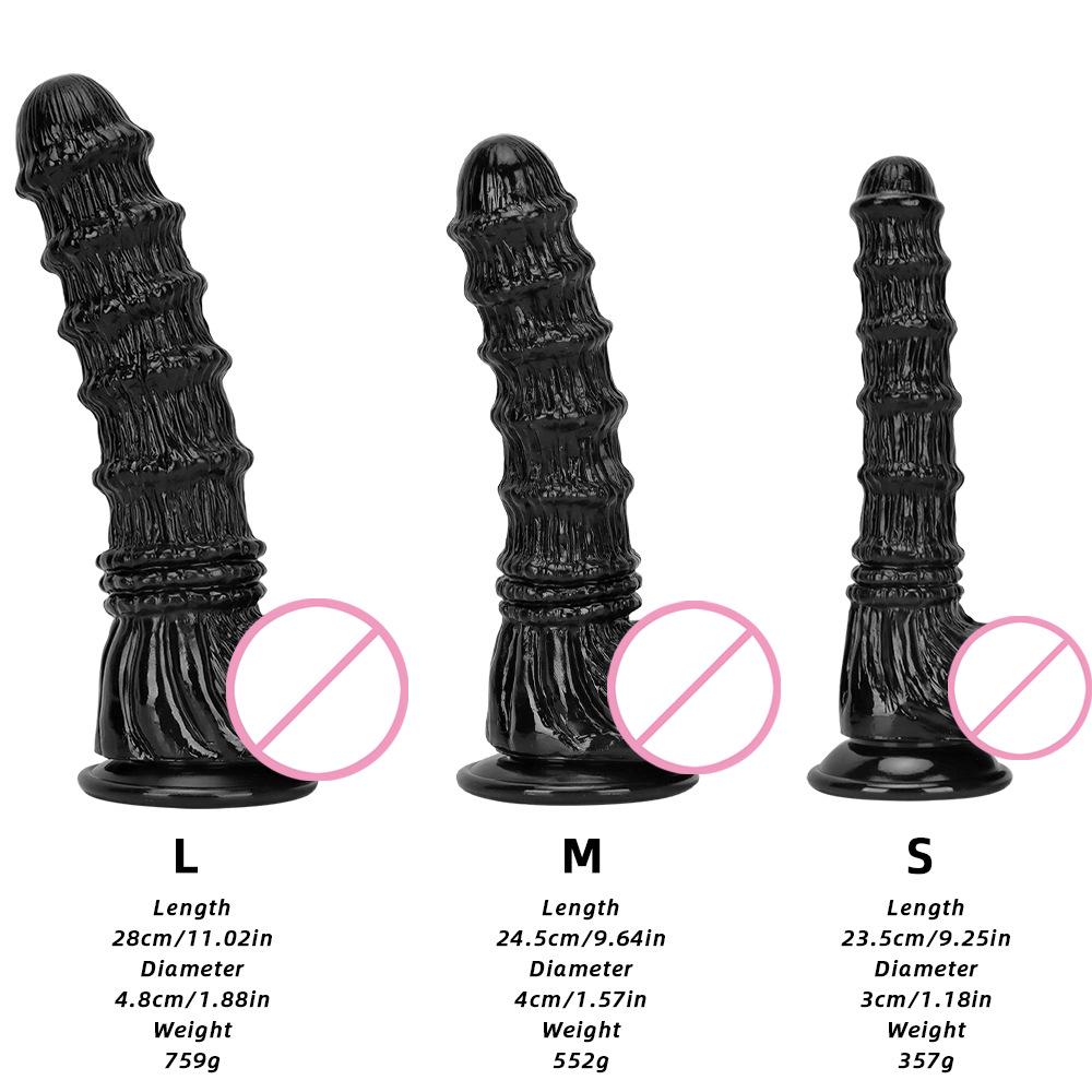 Layered Black Horse Dildo: XL Self-Pleasurer & Anal Expander for Men and Women