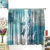 Modern Abstract Art Curtain, Turquoise Teal Painting Art Background Window Curtain for Bedroom Living Room Home 42" W X 45" L(No