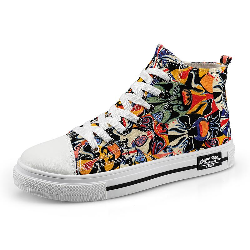 Men 's Graffiti Canvas Shoes Street Art Graffiti High Top Sneakers Casual Custom Made Shoes Customize Shoe Children and Adults