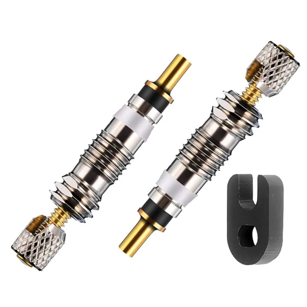 Bike Tire Valve Core Set Bicycle Tyre Air Valve Core Repair Tool Kit Replacement for Presta Bicycle American French Wrench
