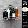 No-Drill Corner Bathroom Storage Shelf - Wall-Mounted Vanity Organizer Rack
