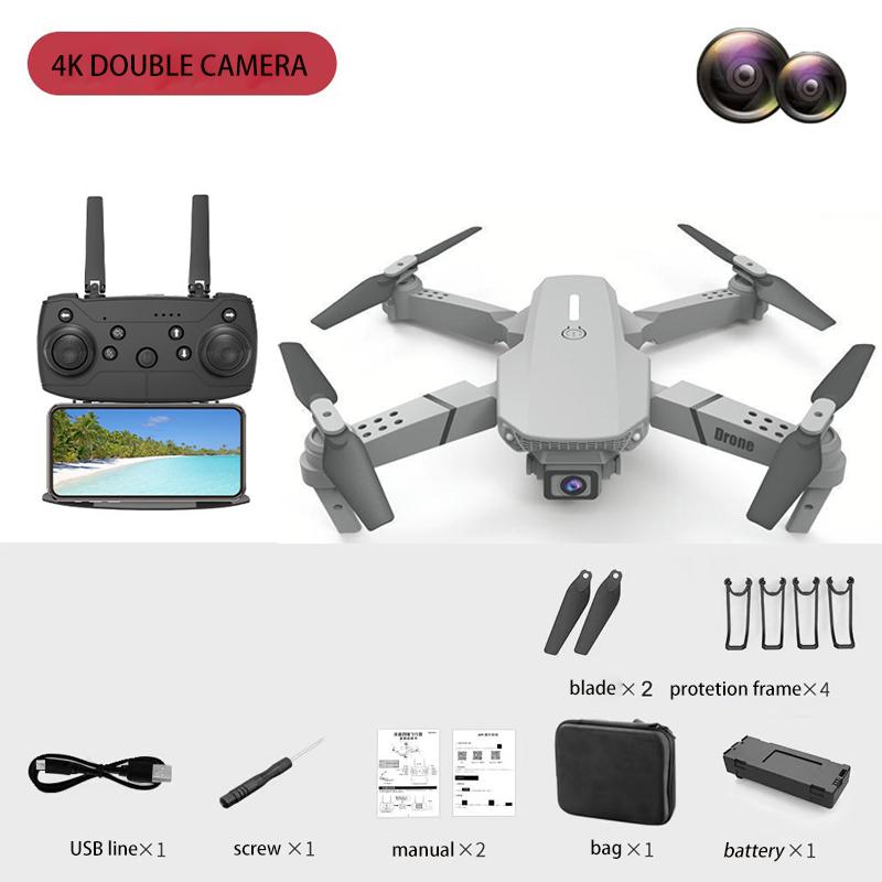 Hot-Selling E88 Smart Drone, One-Click Takeoff, Dual Camera with Stunts, Perfect for Beginners- Ideal Birthday and Holiday Gift