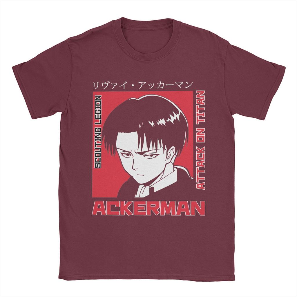Casual AOT Anime Levied Ackerman T-Shirts Men O Neck Cotton T Shirts  Short Sleeve Tee Shirt