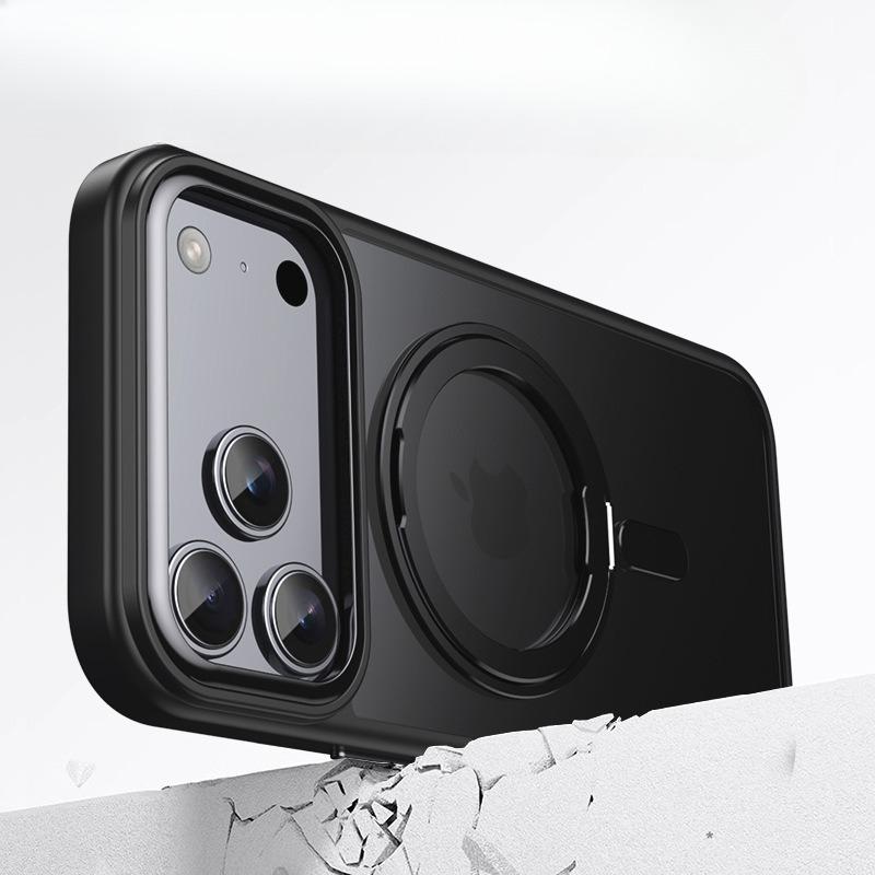 Suitable for IPhone17 ProMax Phone Cases  360 Degree Rotating Magnetic Stand Apple 16 Anti Drop Full Cover Protective Case