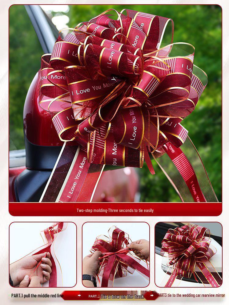 Wedding Car Decoration Set: Ribbon & Flower Kit
