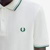 Fred Perry [M3600] Twin Tip Fred Perry Shirt - Snow White/Track Blue/Sport Green Afpm2533600-Z52