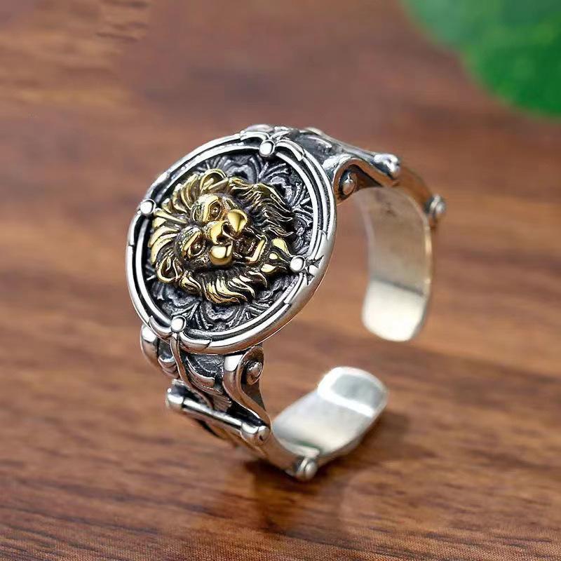 Men's Domineering Ring Ring Lion King Index Finger Ring Retro Trendy Boy Gift