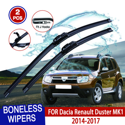 Dacia Renault Duster MK1 2014-2017 Automobilio priekinio stiklo valytuvai U tipo Minkštos gumos Be rėmelio Be laikiklių Automobiliniai valytuvai 20"+20"