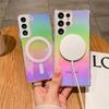 New Gradient Shell Samsung S24ultra Mobile Case Anti Fall Aurora Suitable for S23plus Transparent Color Plated Laser