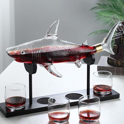 1000mL Shark Decanter Suit Originality Wine Set Ornament Glass Bar Animal Shaped Wine Bottle Manual Arts And Crafts Gift