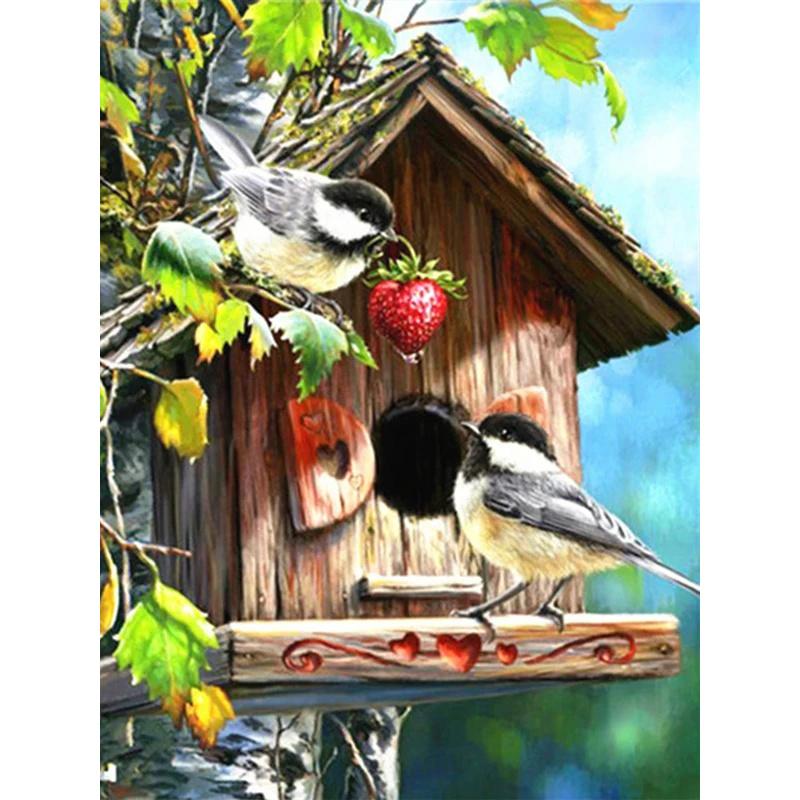 DIY Diamond Painting Birds On The BranchCross Stitch Kit Mosaic Art Diamond Painting Full Circle/Square Diamond Home Decoration