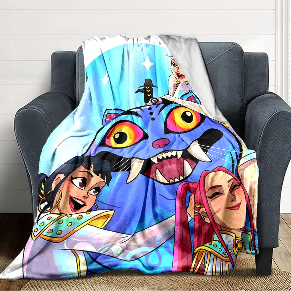 1pc KPop Demon Hunters28 Blanket, Gift, for Men and Women, Soft Blanket, Good for Sofa Bed Couch Travel, Lightweight Flannel Blanket