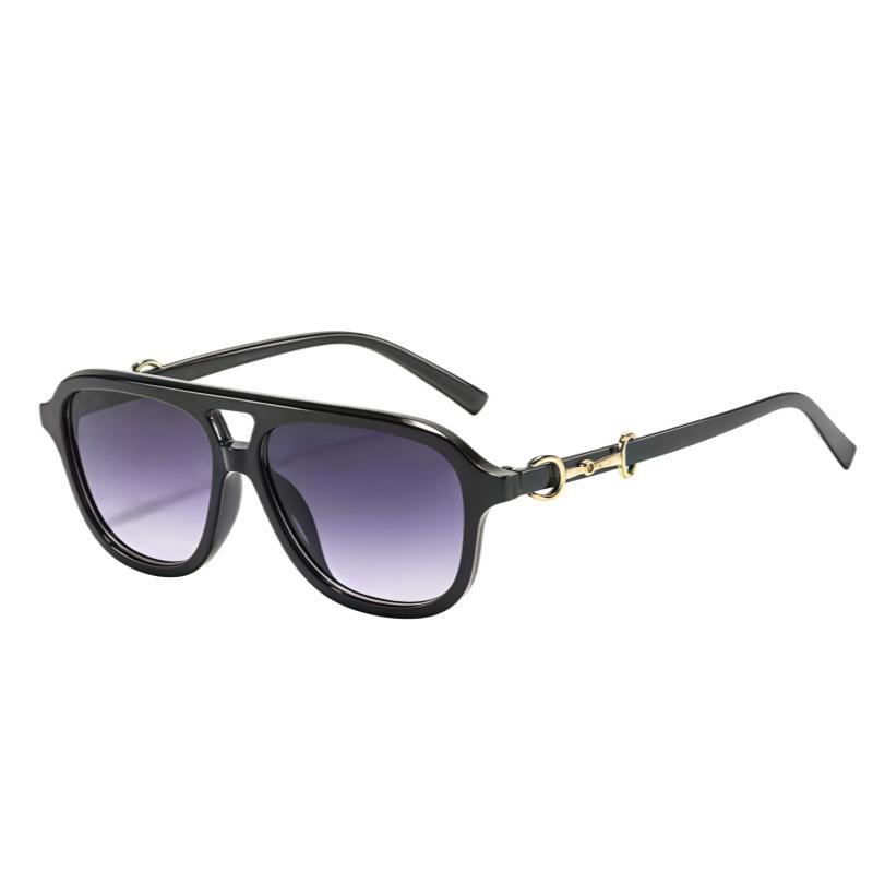 New double beam pilot sunglasses, European and American ins Internet celebrities big frame fashion street shooting show face small sunglasses trend