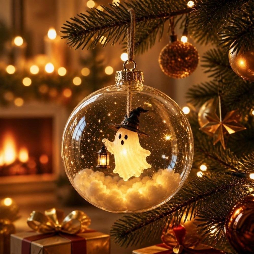 Plastic Halloween Hanging Ball Ornaments Luminous Hanging Ball Ghost Pendant Ball Tree Decoration
