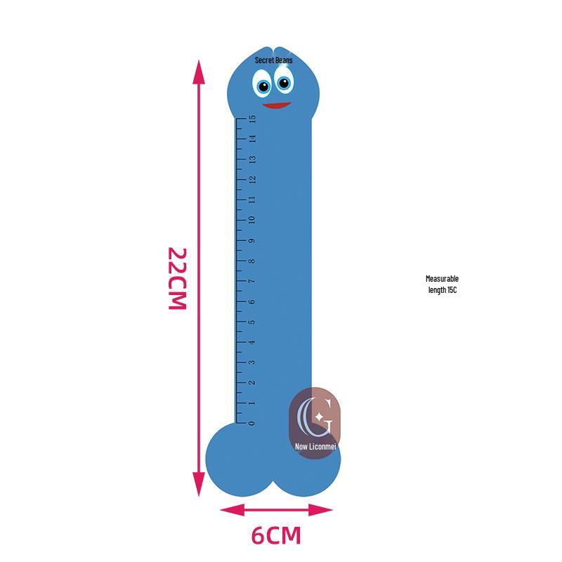 Private Cartoon Penis Measuring Tool: Length, Thickness, and Diameter Comparison Ruler for Reproductive Health