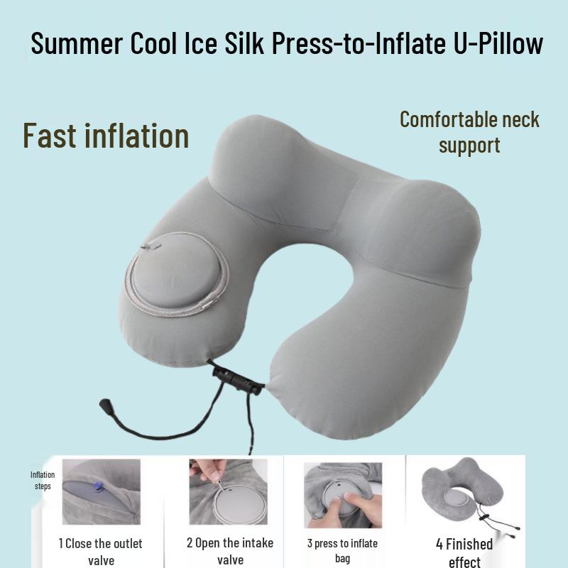 Tragbares aufblasbares Nackenkissen für Büro, Zuhause, Reisen und Auto