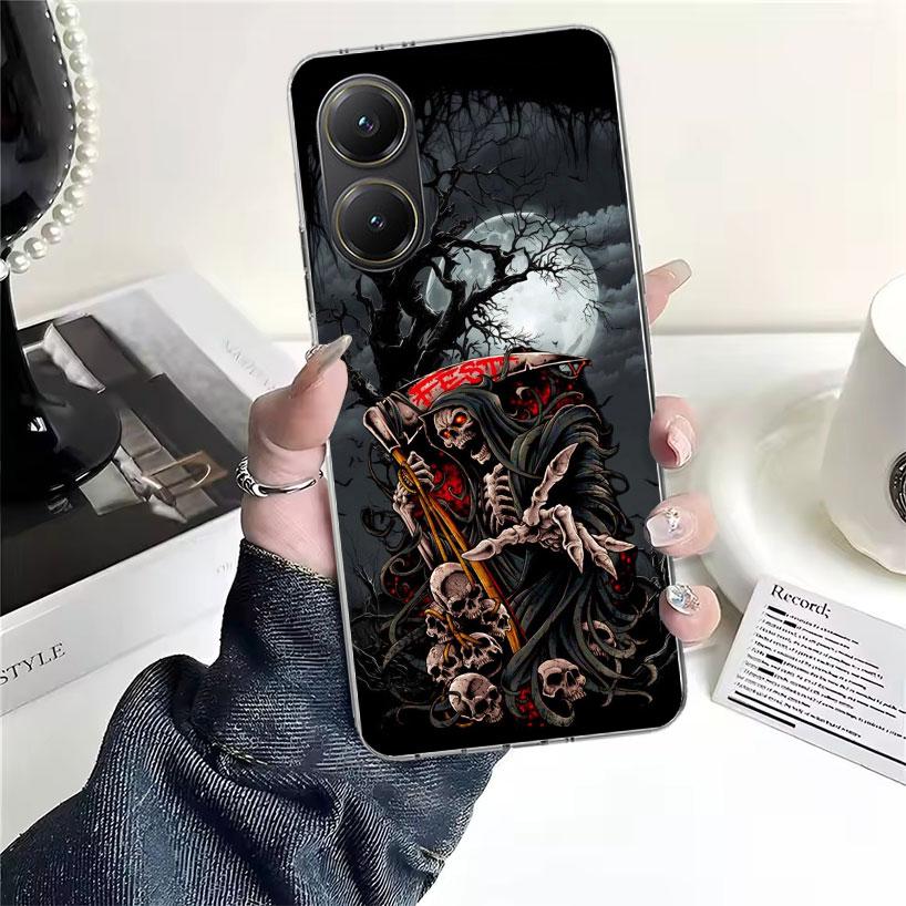 Death Grim Reaper Skull Scythe Soft Phone Case For Xiaomi Redmi 15C 15 13C 13 Poco X5 X6 X7 F7 Ultra M7 12C 12 10 10C 9C 9A 9T 9