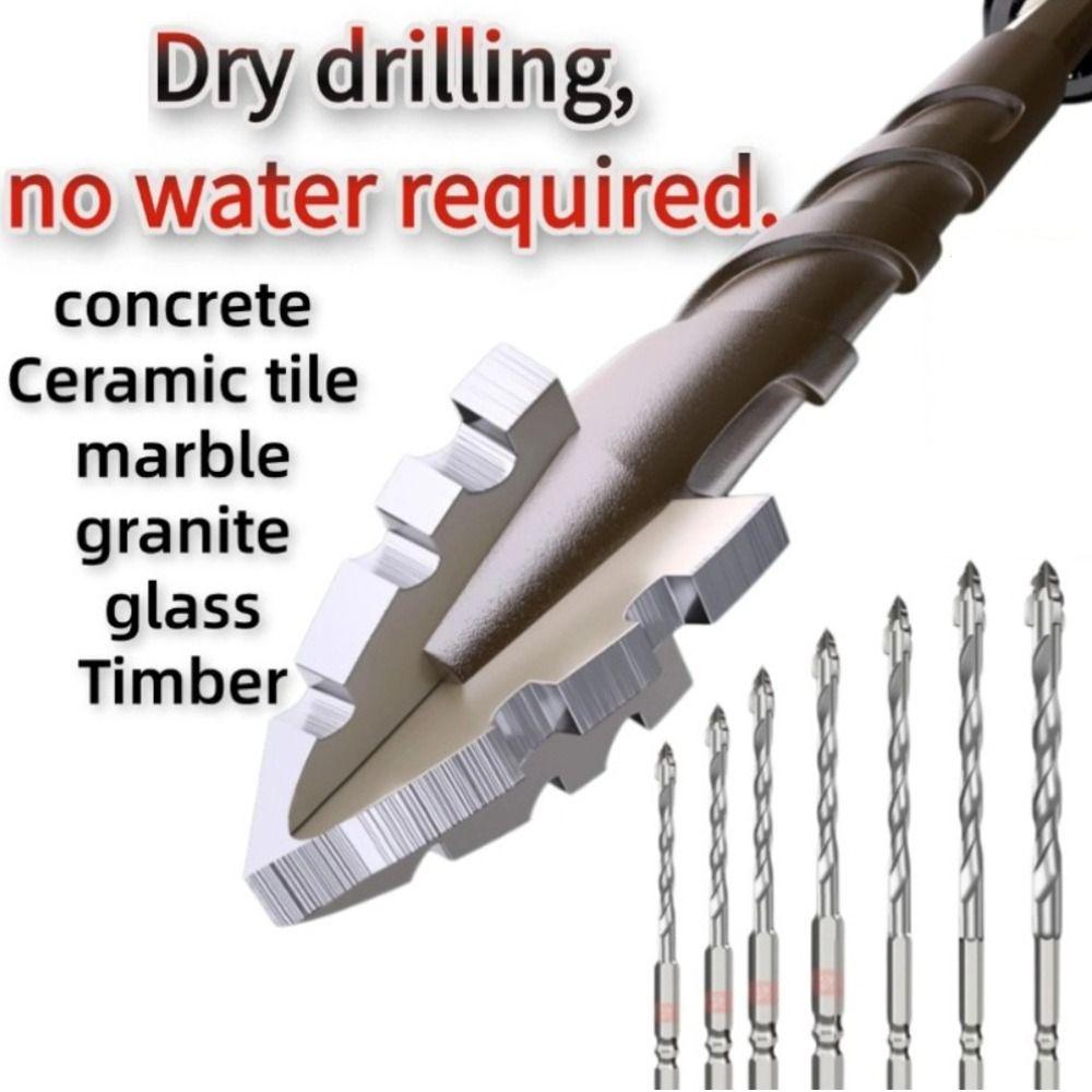 Serrated Tile Drill Bit Skewed Head Hexagonal Shank Drill Bit Set  Drilling Tool