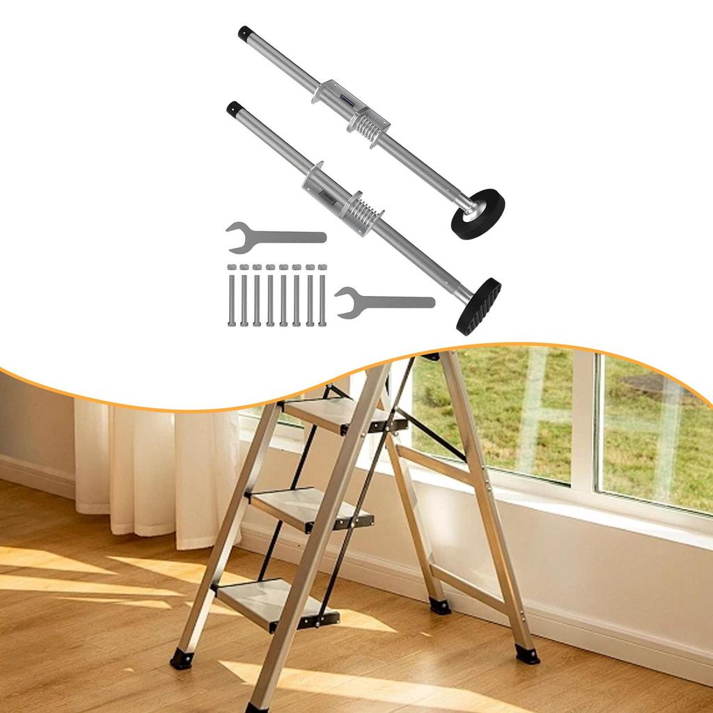 2x Ladder Levelers Stabilizer Ground Level with Screw Nonslip Leveling Tool Adjustable for Outdoor Cement Household Indoor