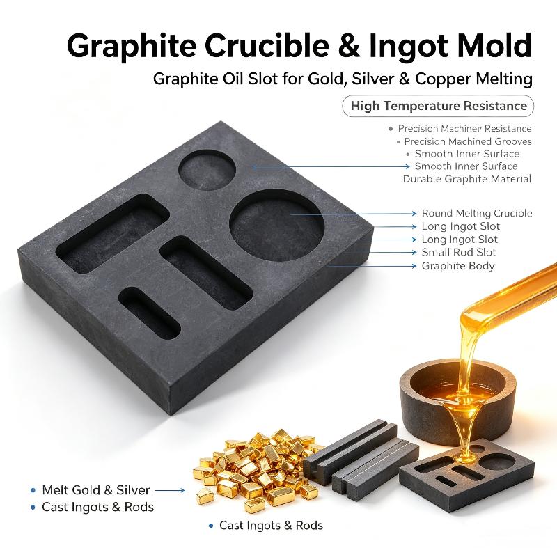 1Pcs High Temperature Resistant Crucible Mould Melting Ingot Mold For Melting Casting Refining Gold Silver Making Tool