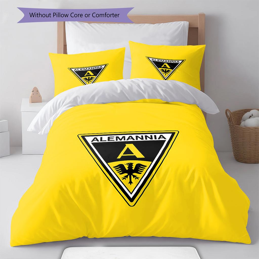 Roupa de Cama com Padrão Alemannia Aachen, Conjunto de Colcha, Capa de Colcha, Fronha, Presente de Aniversário para Casa (1 capa de edredom + 2 fronhas, sem enchimento.)