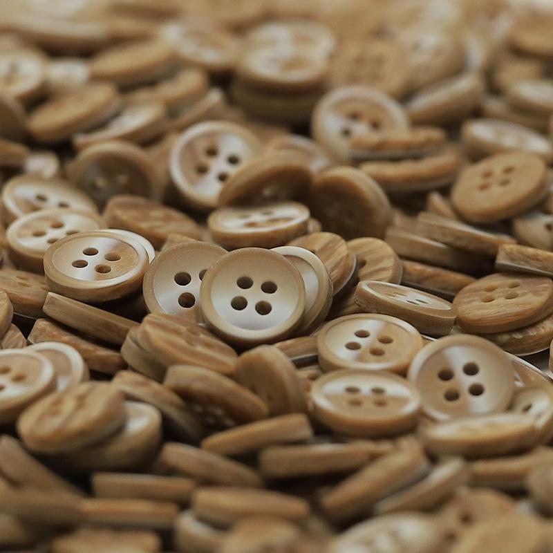 

Four-Eye Shirt Buttons Knitted Cardigan Top Resin Sleeve Collar Buttons Dress Sweater Accessories 1 #[w1809 #four-eye matt imitation wood] 11mm