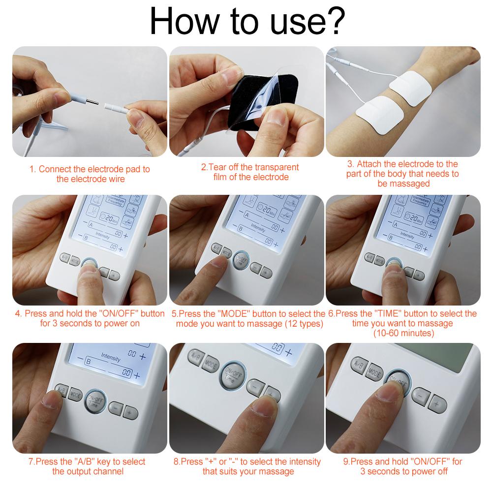 Durable And Safe Tens Massager Digital Pulse Body Ems Muscle Stimulator Acupuncture Low Frequency Physiotherapy Slimming Machine Health Care