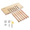 VEVOR Wood Lathe Turning Tool Set, 6PCS, Lathe Roughing, Finishing, Detailing Hollow Tool with Wooden Handle, Diamond Round Square Carbide Inserts