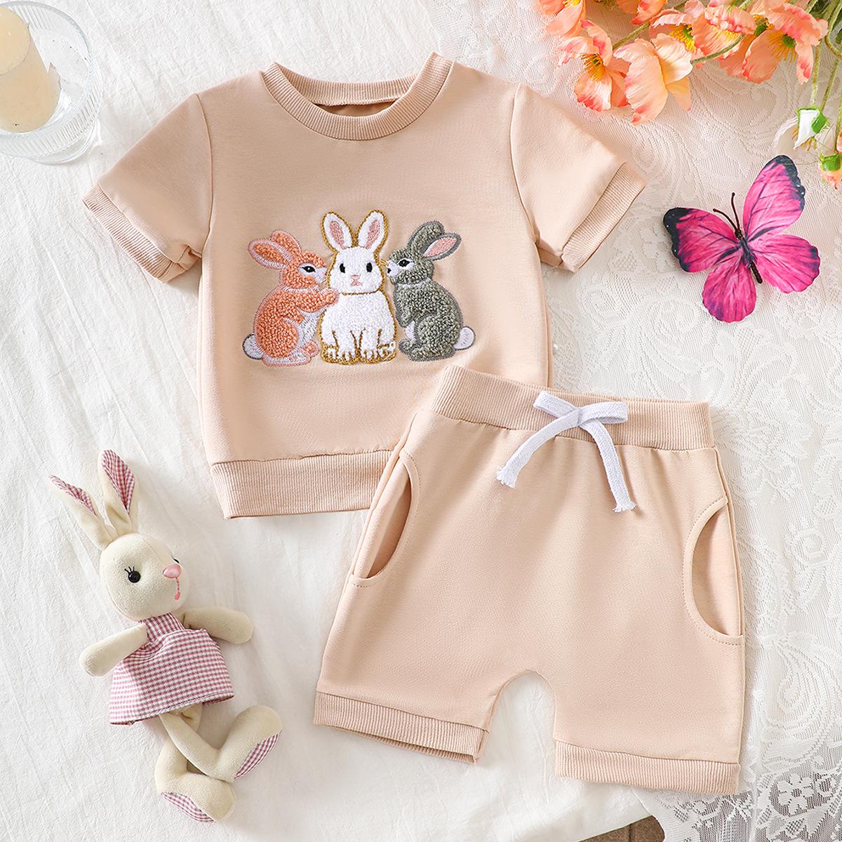 

Spring/Summer Bestseller: Rabbit Embroidered Triangle Bodysuit & Bell Bottom Pants Set 18-24 Months