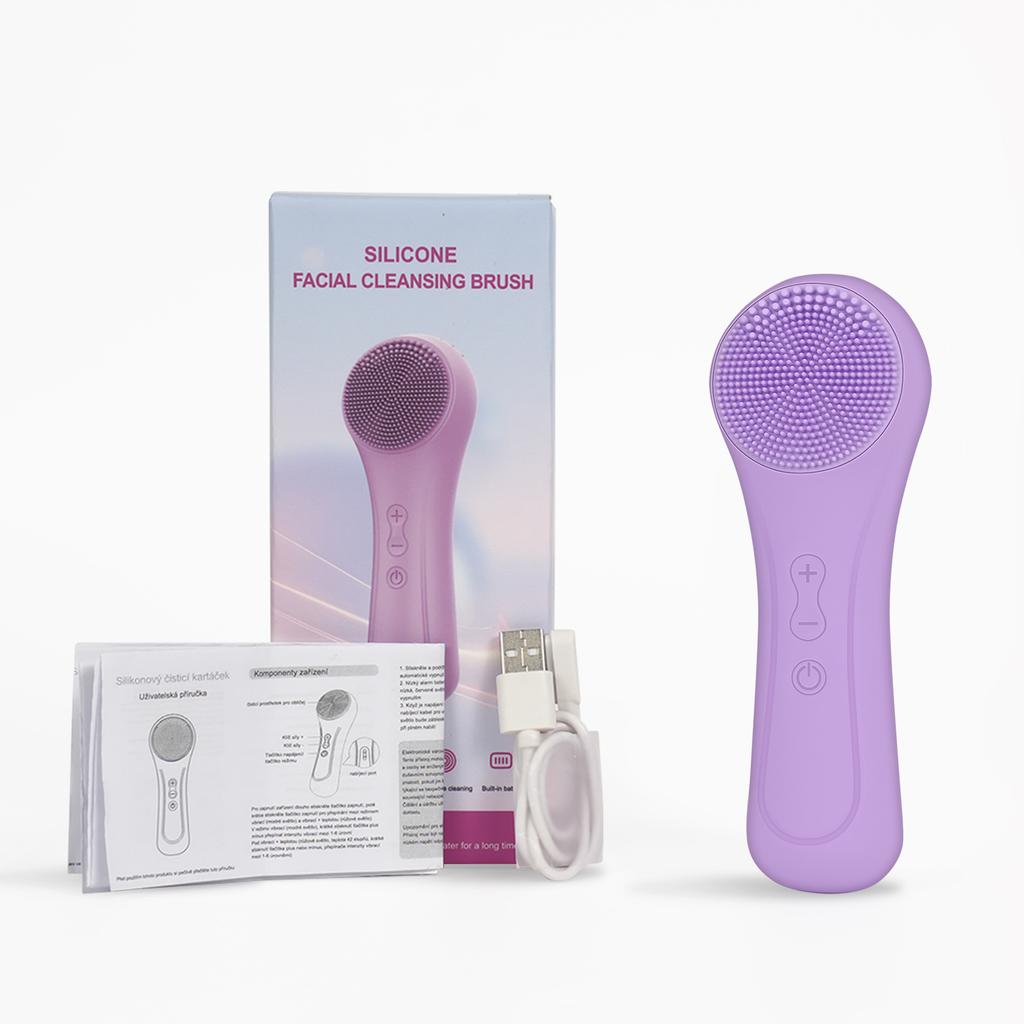 Silicone Facial Cleansing Brush 6 Gears 2 Modes Microcomputer Constant Temp Hot Compress Ultrasonic USB Portable Commercial Use
