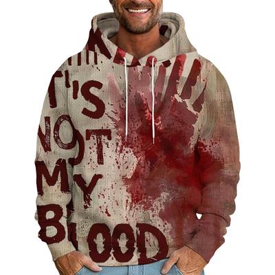 Bluzy z kapturem z nadrukowanymi wzorami liter 'It'S Not My Blood' w stylu vintage 3D dla mężczyzn, ubrania Y2k, topy, swetry, wiosna i jesień, chłopięce koszulki, odzież
