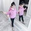 Thick Warm Winter Jacket Girls Corduroy Hooded Sweater Sleeve Plus Velet Kids Outerwear Teenager Windbreaker Coat