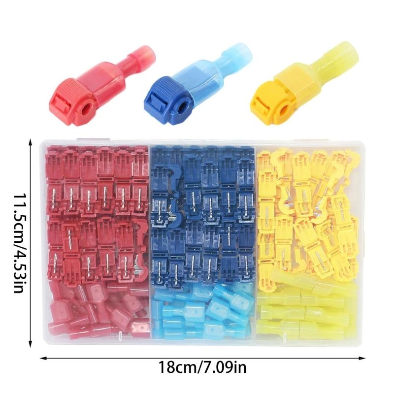 144Pcs T-Tap Wire Connectors Quick Wire Splices Connectors Self-Stripping Electrical Connectors for Wiring Automotive