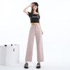 New Pink High-waist Straight Jeans for Women In Summer Loose Thin White Slim Small Cropped Pants