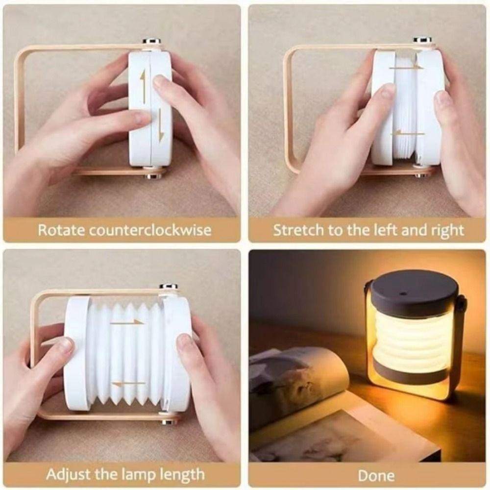 Creative Foldable Night Lights Wood Handle Reading Lamp Folding LED Table Lamp  Reading