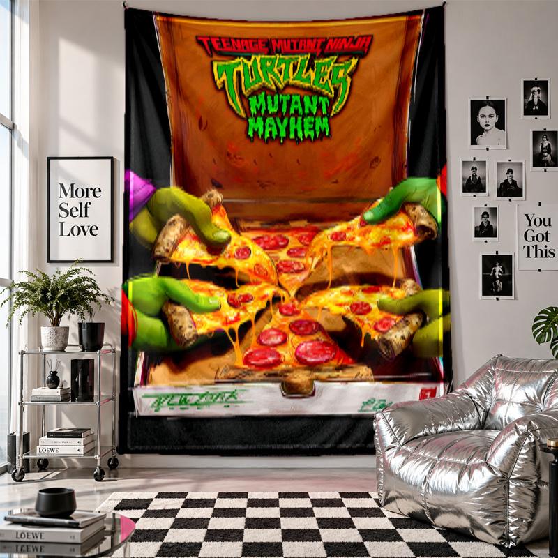 Wall TapestryTeenage Mutant Ninja Turtles Art Hanging Cloth Decorative Background Cover for Room Decoration