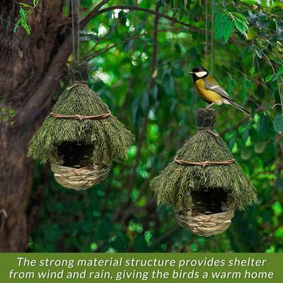 Straw Bird Hand Woven Bird Gardening Decorations
