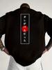Mens Japanese Printed Short Sleeved Tshirt Black Loose Casual Round Neck Breathable Summer Wear