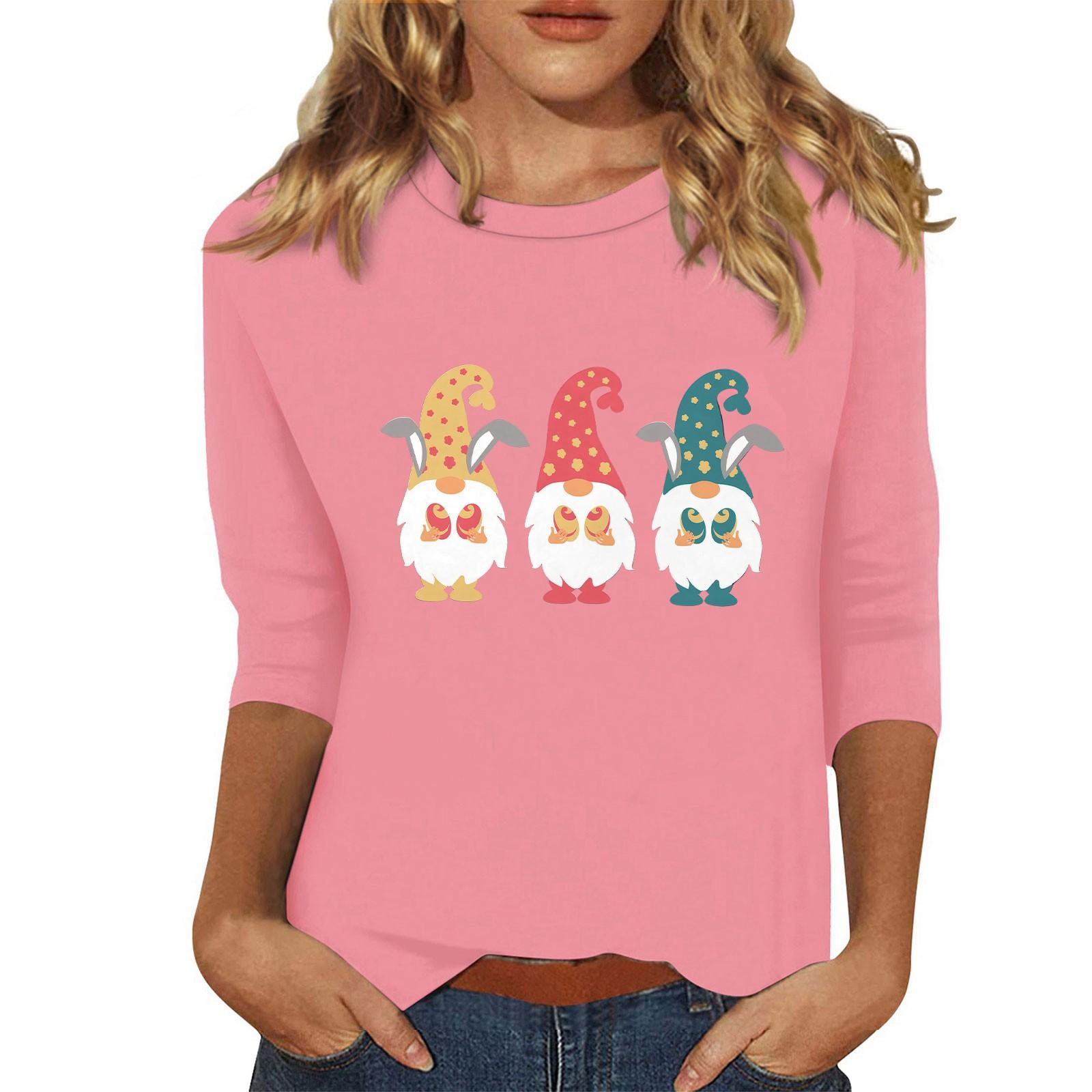 

Женская мода повседневная три четверти рукава с принтом пайеток круглый вырез топ M белый