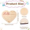 Baby Announcement Sign, Wooden Heart Shape Hello World Born Signs, Pen And Pad, Birth Announcement Sign