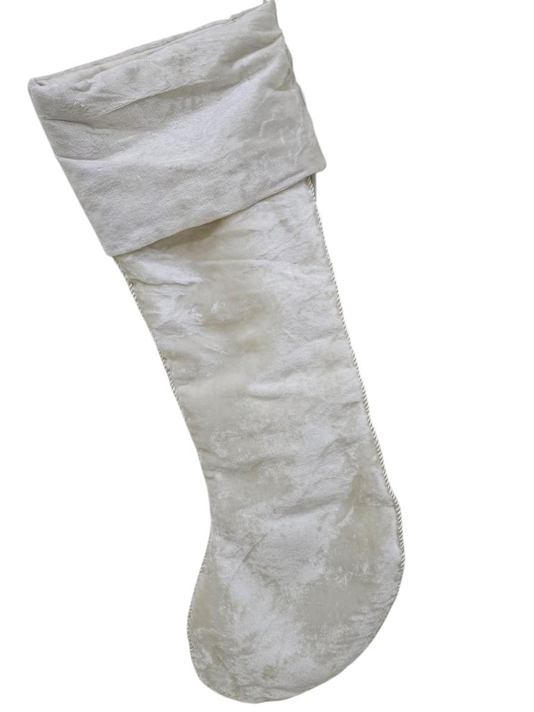 Handmade Beaded Santa Christmas Stocking – 21” Large Velvet Holiday Decor Fireplace Stocking Santa Claus Christmas Decoration & Gift Bag