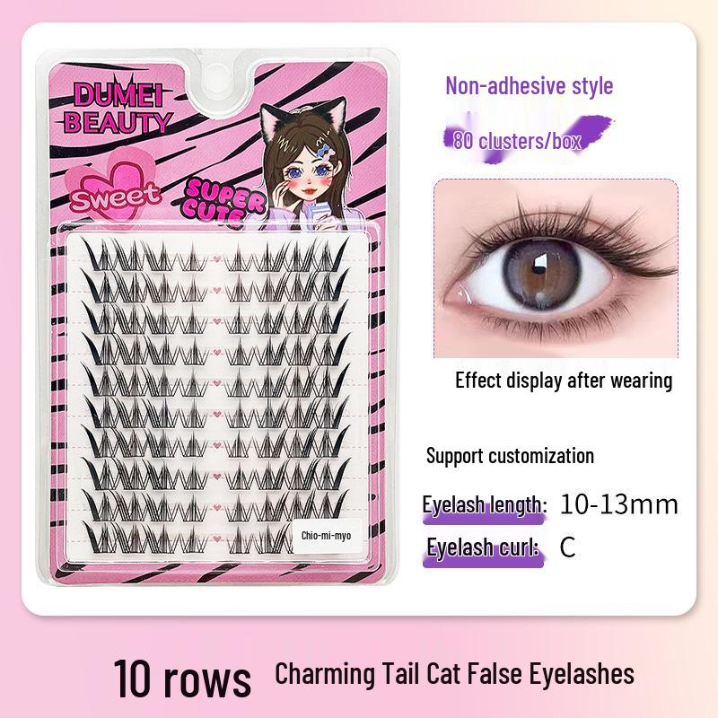 10-Row Autumn Leaf & Sunflower Faux Eyelashes - Flat, Glue-Free