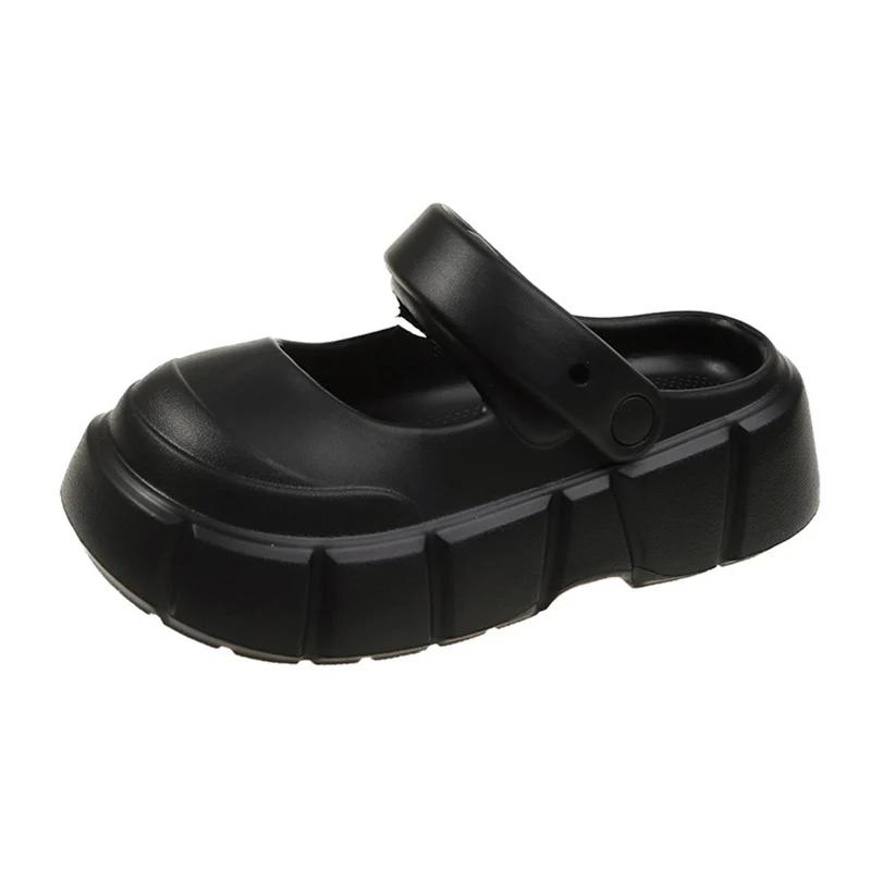 

Женские летние сандалии на платформе Eva 2025 года, модные закрытые нескользящие пляжные тапочки, женские легкие сабо Мэри Джейн на толстой подошве 39-40