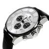 Chronograph 10 ATM Water Leather Panda [Salvatore Marra] Men's Watch, Resistant, Business/Formal Style, Strap, Silver, White/Black, Design,