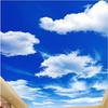 3d Ceiling Mural Blue Sky Wallpaper White Clouds Mural Living Room Bedroom Ceiling Sky Wall Mural