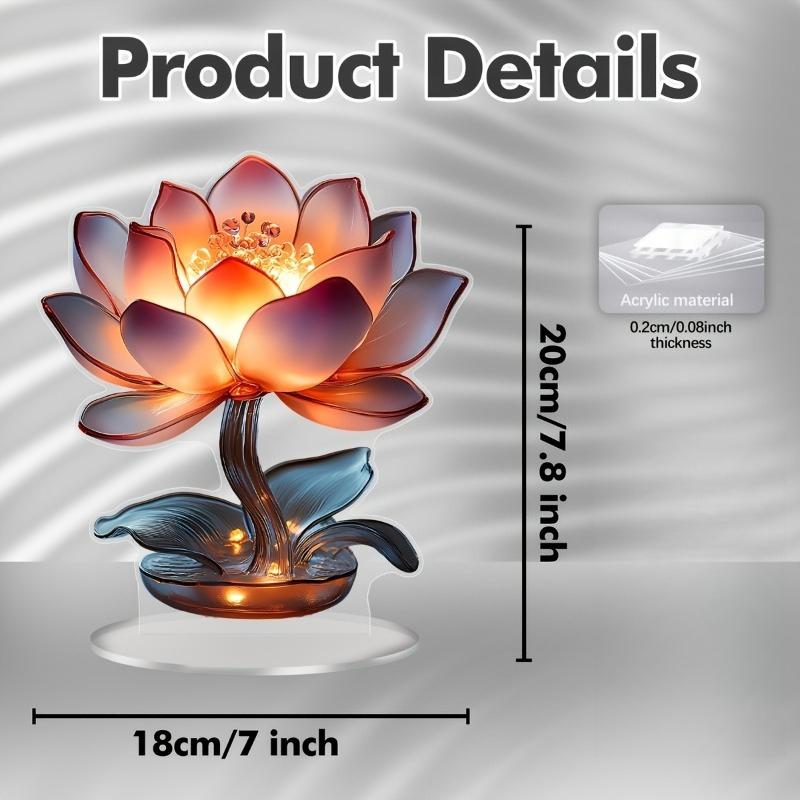 2D Flat Bohemian Style Acrylic Lotus Desktop Decoration, Lotus Design, Suitable for wall Decoration, porch, Room, Villa, accents Home, Hallway, or Wor