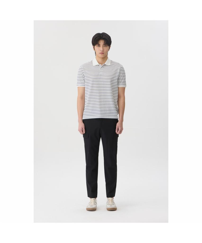 BRENTWOOD [Life Performance] Striped Polo Neck T-Shirt Brtam26002Whx