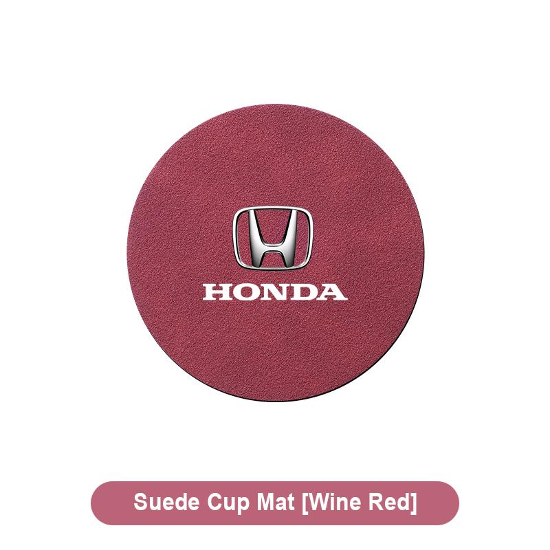 Suede Car Coaster Mat Water Cup Slots Non-Slip Pad for Honda Civic Accord CRV HRV Fit Jazz City Odyssey Jade Vezel CRX CRZ