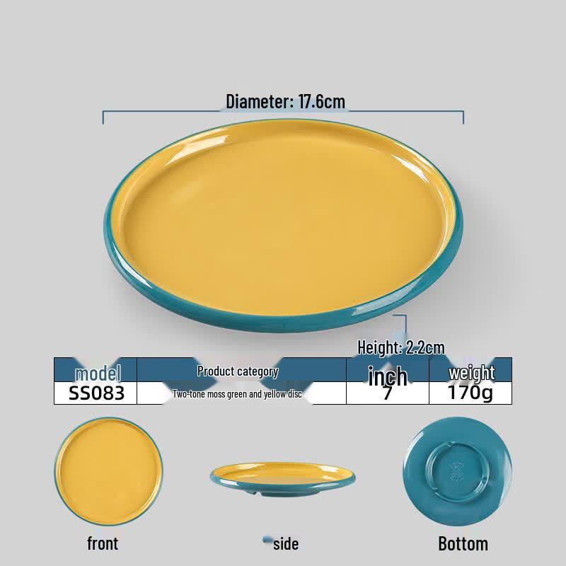 Commercial Two-Tone Melamine Round Plate