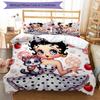 Betty Boop Party Design Bed Bedding Set 1 Duvet Cover + 2 Pillowcases Soft Breathable Household Bed Linens